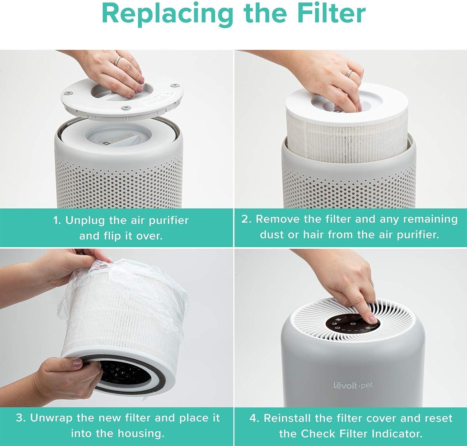 imageLEVOIT Core P350P Replacement Filter Genuine Air Purifier Filter Supports HEPA Sleep Mode HighEfficiency Activated Carbon for Removal of Smoke Odor Allergens Pollen Core P350RF 1 Pack