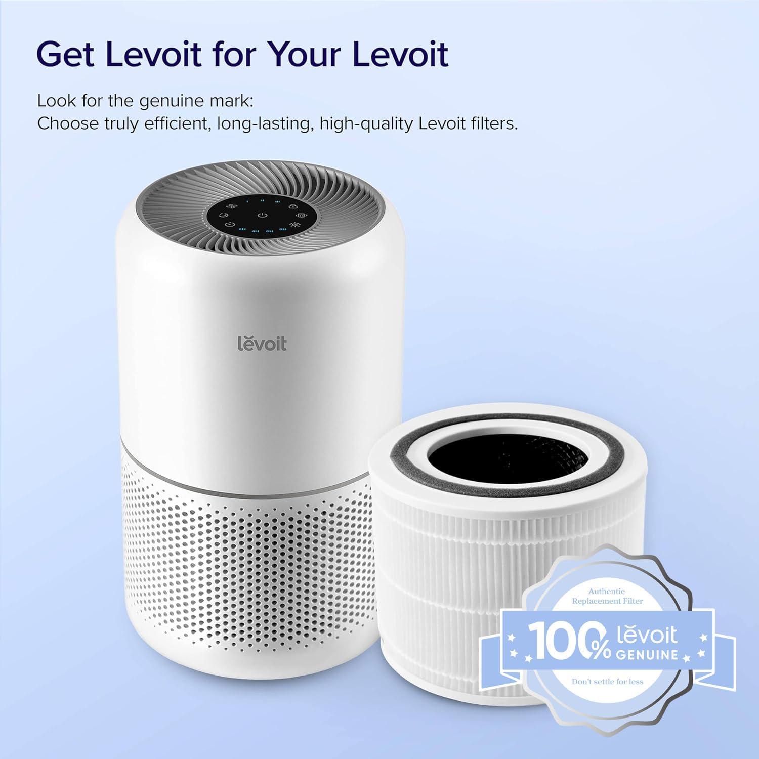 imageLEVOIT Genuine Core 300P Replacement Filter Core 300RF Air Purifier Core300S Filters Supports HEPA Sleep Mode HighEfficiency Activated Carbon for Removal of Smoke Odor Allergens Pollen1 Pack76 x 76 x 58