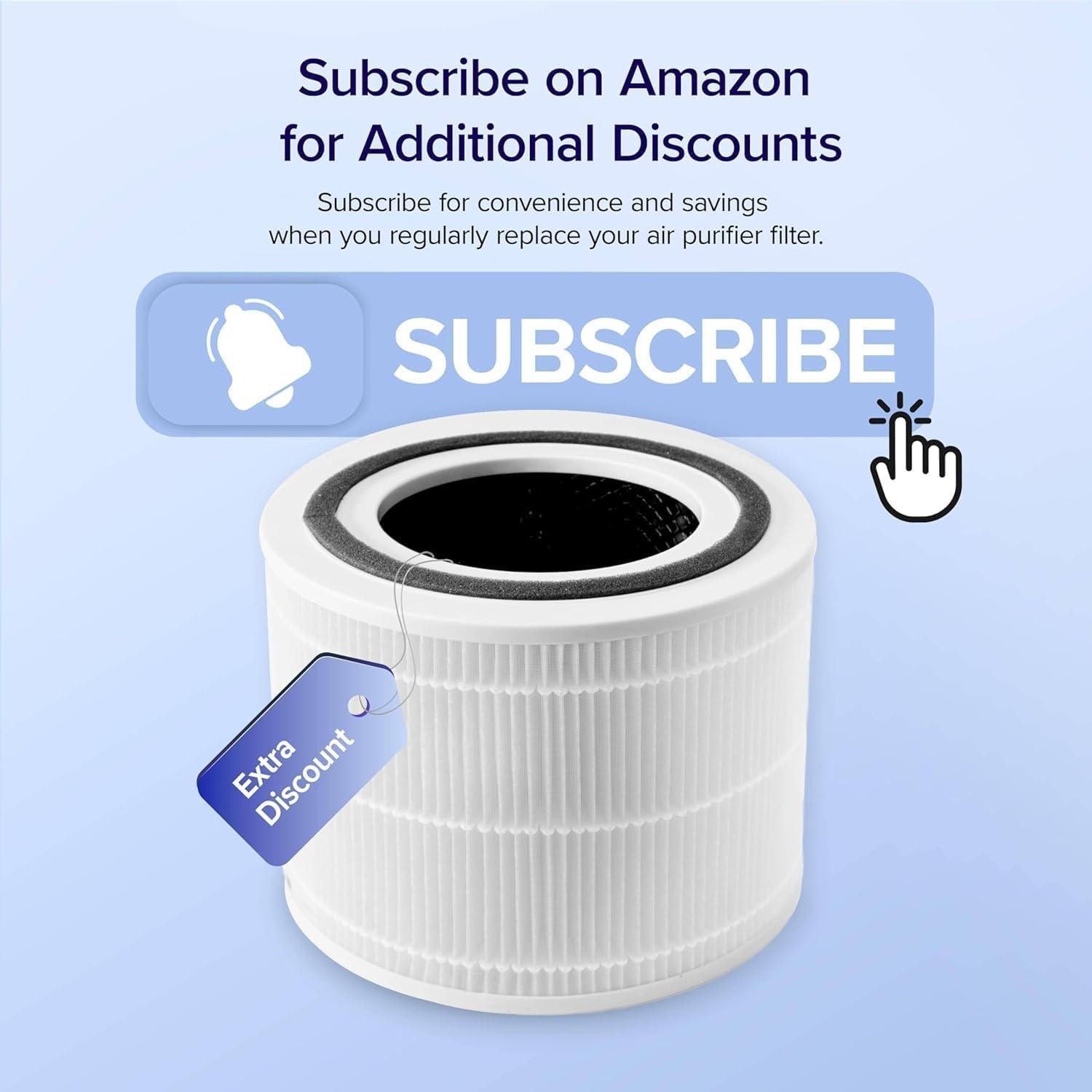 imageLEVOIT Genuine Core 300P Replacement Filter Core 300RF Air Purifier Core300S Filters Supports HEPA Sleep Mode HighEfficiency Activated Carbon for Removal of Smoke Odor Allergens Pollen1 Pack76 x 76 x 58