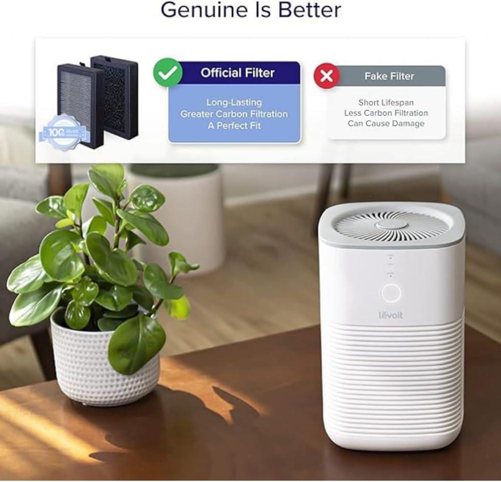 imageLEVOIT LVH128 Air Purifier Replacement Filter Genuine LVH128RF Air Filters Capture Dust Smoke Pollen Activated Carbon 3Stage Filtration System 2 Piece Set 2 PackFilter 2 Pack