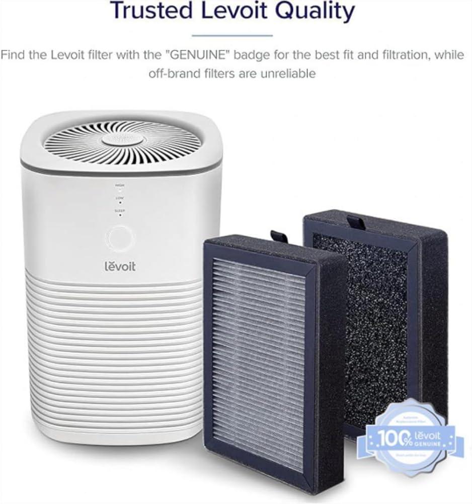 imageLEVOIT LVH128 Air Purifier Replacement Filter Genuine LVH128RF Air Filters Capture Dust Smoke Pollen Activated Carbon 3Stage Filtration System 2 Piece Set 2 PackFilter 2 Pack