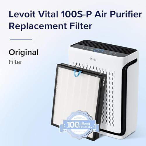 imageLEVOIT Vital 100SP Replacement Filter Genuine Air Purifier Filters Supports HEPA Sleep Mode HighEfficiency Activated Carbon for Removal of Smoke Odor Allergens Pollen Vital 100SRF 1 Pack