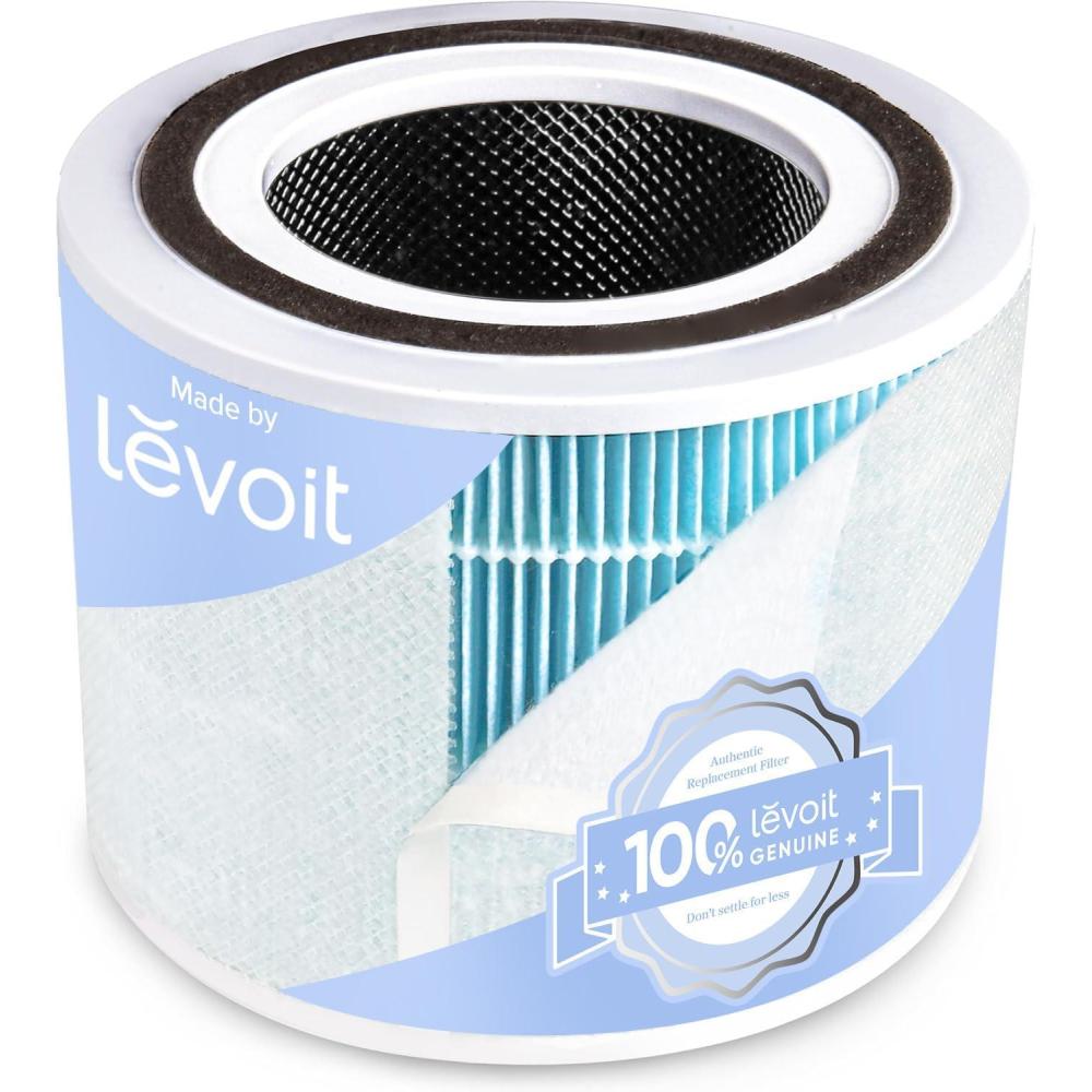 imageLEVOIT Core 300P Replacement Filter for Air Purifier Smoke Remover Genuine Core300SP Filters Supports HEPA Sleep Mode HighEfficiency Activated Carbon Core 300RFSR 1 Pack BlueSmoke Remover Filter