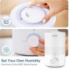 imageLEVOIT Dual 150 Humidifiers for Bedroom Large Room 3L Cool Mist Top Fill Essential Oil Diffuser for Baby Nursery and Plants 360 Nozzle Quiet Rapid Ultrasonic Humidification for Home BlueWhite