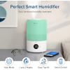 imageLEVOIT Smart Cool Mist Top Fill Humidifiers for Bedroom with Sensor Auto Humidity Setting  APP ampamp Voice Control Essential Oil Diffuser Ultra Quiet Operation Super Easy to Use and Clean 3L Green
