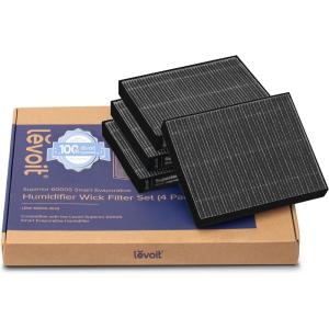 imageLEVOIT 4Pack Replacement Filters for Superior 6000S Smart Evaporative Humidifier Captures Large Particles ampamp Minerals Extends Filter Life up to 6 Months Gray
