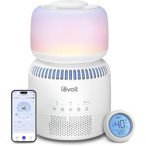 imageLEVOIT Evaporative Humidifiers for Bedroom Baby Dual Air and Water Filters Separate Sensor Blue Light Free for Nursery Nightlight Auto Dry Smart Control ampamp Alexa Auto Mode 38L Tank for 36H