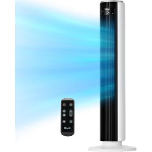 imageLEVOIT Tower Fan for Bedroom Standing Fan with 28dB Quiet for Sleep Remoter 12H Timer 25fts Velocity 5 Speeds 4 Modes 90 Oscillation for Home Office Indoor Bladeless 36 inch WhiteWhite