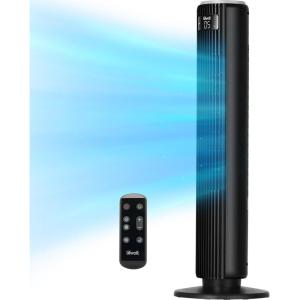 imageLEVOIT Tower Fan for Bedroom Standing Fan with 28dB Quiet for Sleep Remoter 12H Timer 25fts Velocity 5 Speeds 4 Modes 90 Oscillation for Home Office Indoor Bladeless 36 inch WhiteBlack