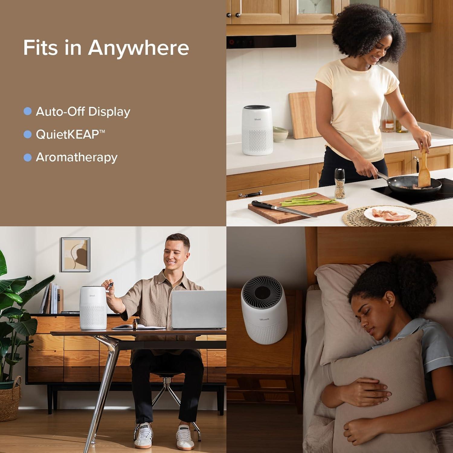 imageLEVOIT Air Purifiers for Home AHAM VERIFIDE HighEfficiency Filter for Smoke Dust Pollen and Odors in Bedroom Office or Nursery Optional Night Light Quiet Operation LVH132 WhiteWhite