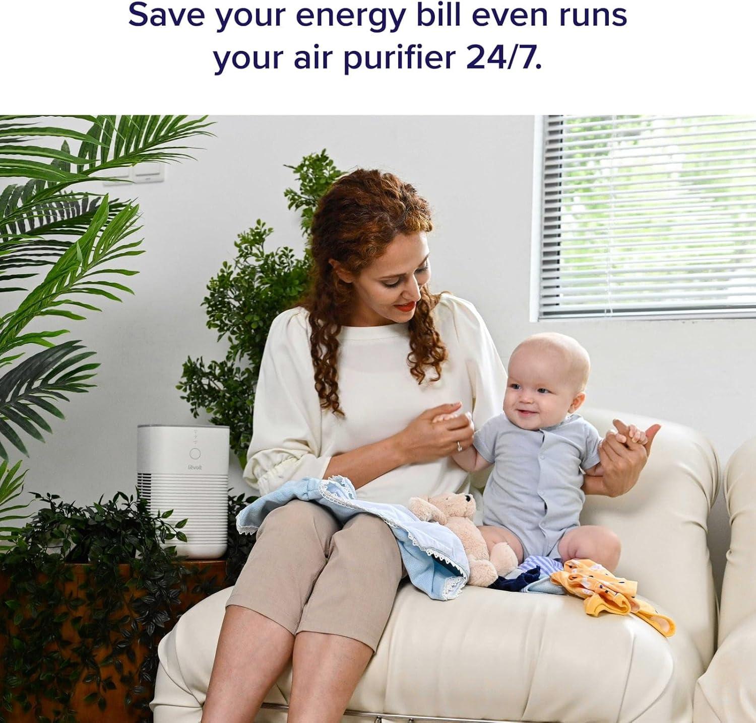 imageLEVOIT Air Purifiers for Home AHAM VERIFIDE HighEfficiency Filter for Smoke Dust Pollen and Odors in Bedroom Office or Nursery Optional Night Light Quiet Operation LVH132 WhiteWhite