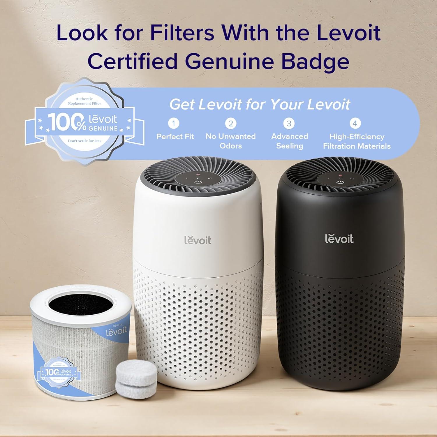 imageLEVOIT Air Purifiers for Home AHAM VERIFIDE HighEfficiency Filter for Smoke Dust Pollen and Odors in Bedroom Office or Nursery Optional Night Light Quiet Operation LVH132 WhiteWhite