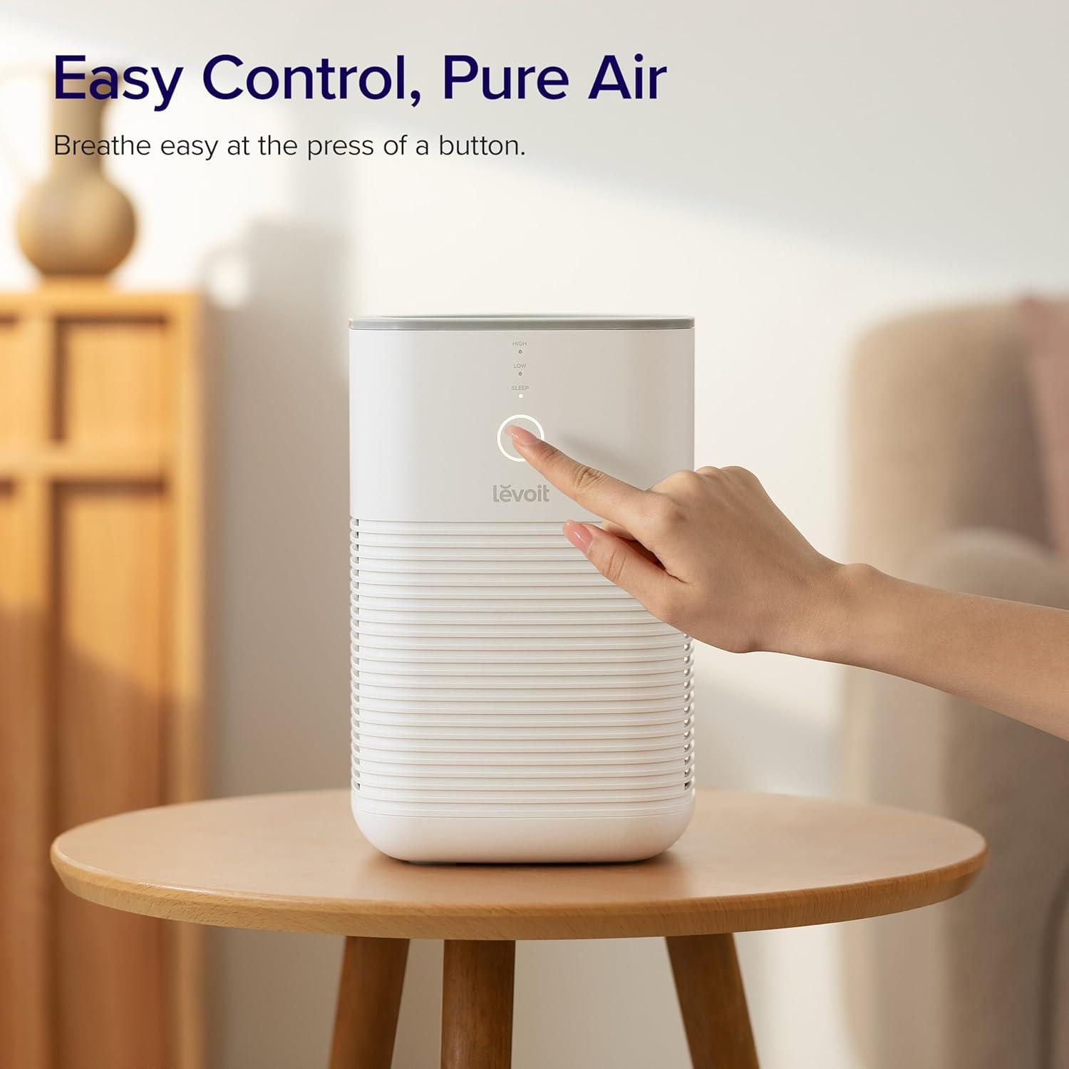 imageLEVOIT Air Purifiers for Home AHAM VERIFIDE HighEfficiency Filter for Smoke Dust Pollen and Odors in Bedroom Office or Nursery Optional Night Light Quiet Operation LVH132 WhiteWhite