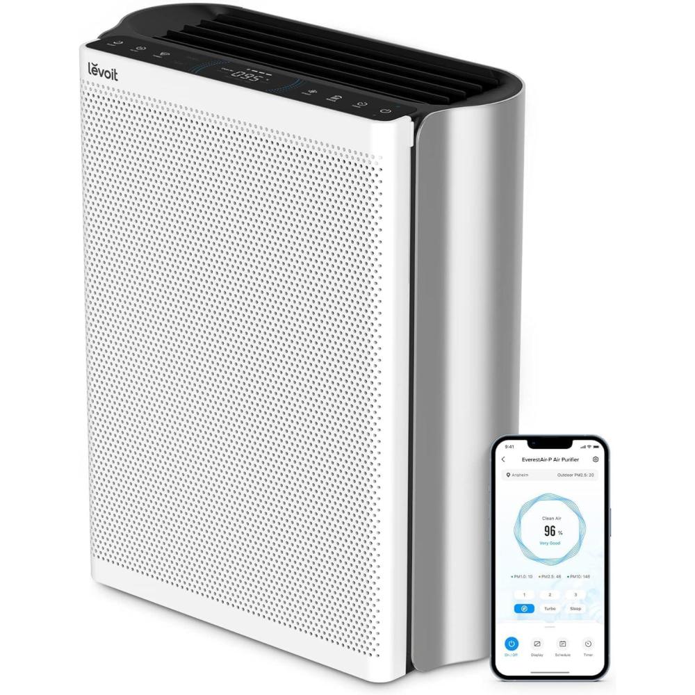 imageLEVOIT Air Purifiers for Home Large Room Up to 1733 Ft With HEPA Sleep Mode AHAM VERIFIDE Auto Mode Air Quality Monitor Smart WiFi 3in1 Filter For Pet Allergy Smoke Dust Core 400SP WhiteEverestAir
