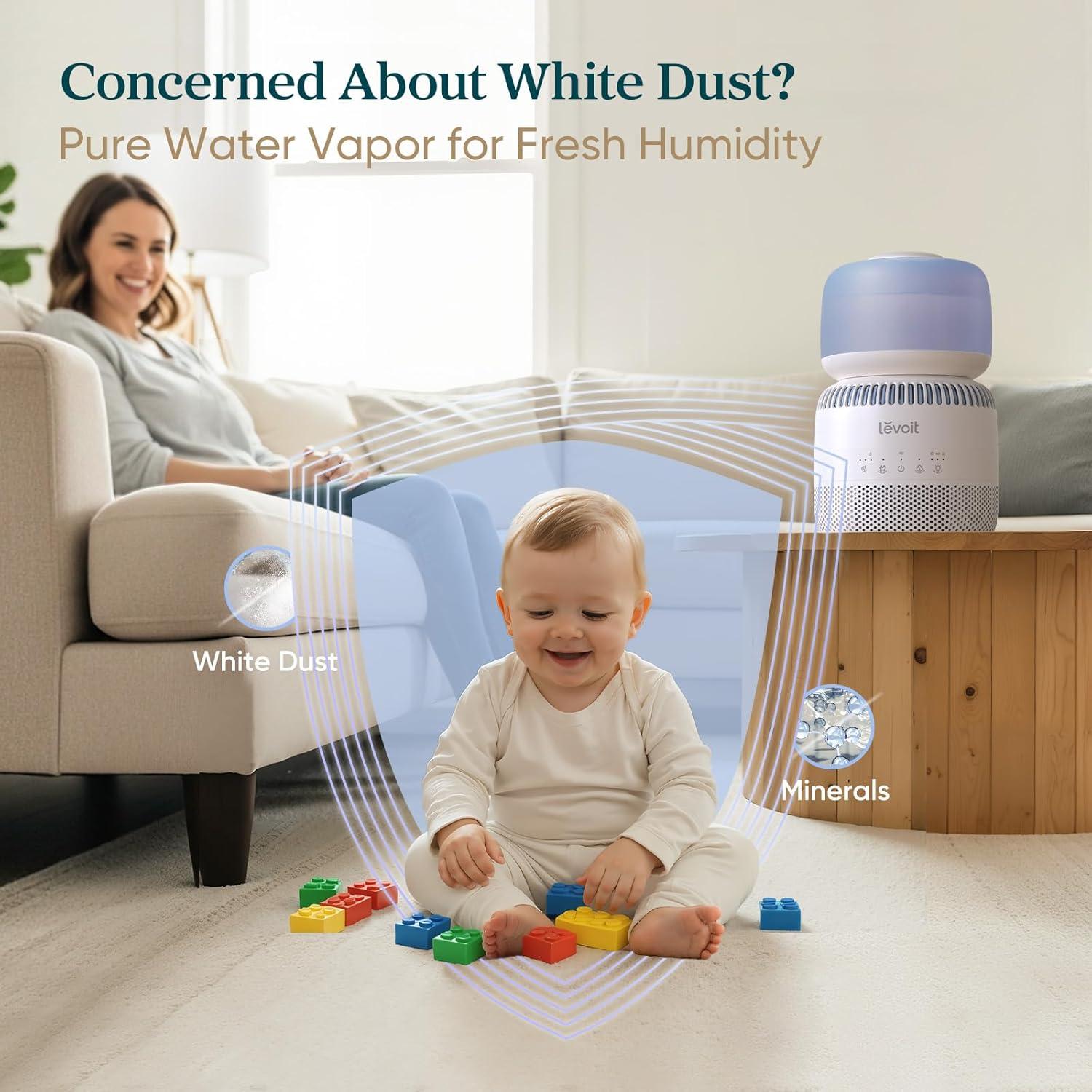 imageLEVOIT Superior 6000S Smart Evaporative Humidifiers for Home Whole House up to 3000ft 23L Last 72Hour Premium Filter Dry Mode Wheels amp Water Fill Hose Foldable Storage Sleep Mode New EditionArctic Blue