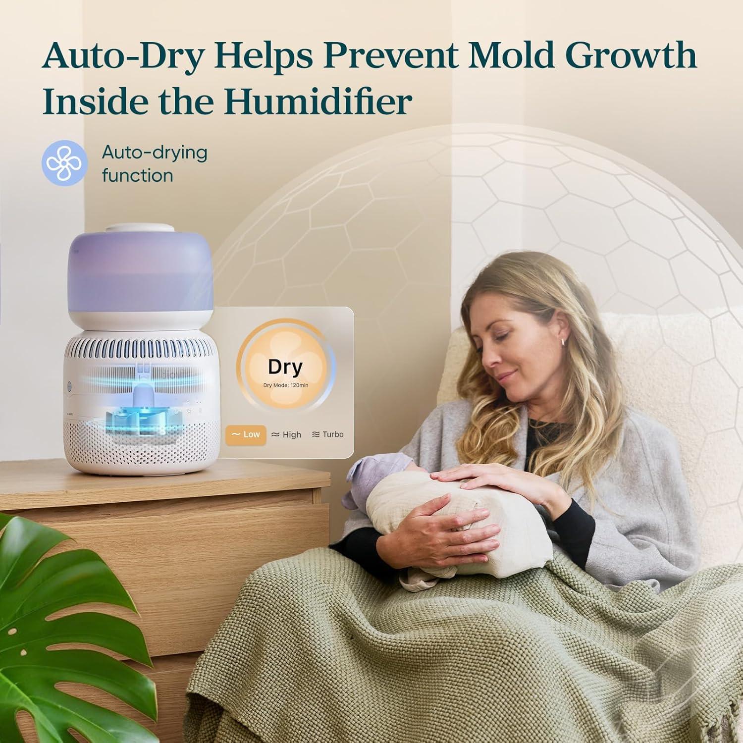 imageLEVOIT Superior 6000S Smart Evaporative Humidifiers for Home Whole House up to 3000ft 23L Last 72Hour Premium Filter Dry Mode Wheels amp Water Fill Hose Foldable Storage Sleep Mode New EditionArctic Blue