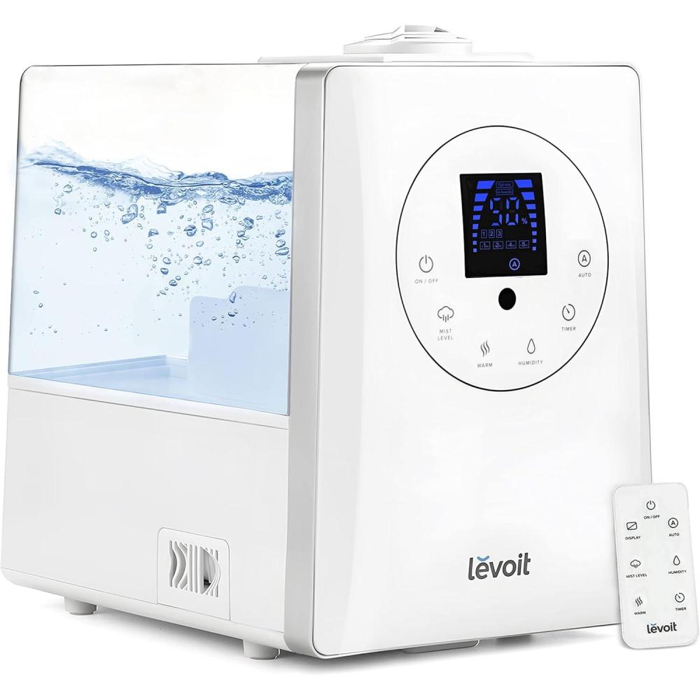imageLEVOIT Superior 6000S Smart Evaporative Humidifiers for Home Whole House up to 3000ft 23L Last 72Hour Premium Filter Dry Mode Wheels amp Water Fill Hose Foldable Storage Sleep Mode New EditionWhite
