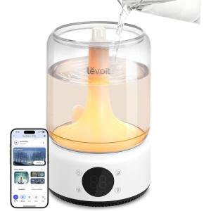 imageLEVOIT Humidifiers for Bedroom 42L Top Fill for Large Room with 42H Runtime Dishwasher Safe Design Easy to Clean 21dB Quiet Cool Mist for Baby Plants Night Light Essential Oil Diffuser WhiteWhite Smart