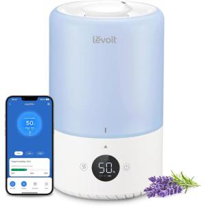 imageLEVOIT Humidifiers for Bedroom 42L Top Fill for Large Room with 42H Runtime Dishwasher Safe Design Easy to Clean 21dB Quiet Cool Mist for Baby Plants Night Light Essential Oil Diffuser WhiteBlue