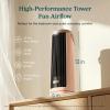 imageLEVOIT Tower Fan for Bedroom 20dB Quiet Desk Fan with 23fts Portable amp Easy to Carry 3Angle amp 5Speed Mini Oscillating Fan DC Motor Bladeless Remoter 12H Timer for Home Room Office WhitePink