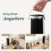 imageLEVOIT Tower Fan for Bedroom 20dB Quiet Desk Fan with 23fts Portable amp Easy to Carry 3Angle amp 5Speed Mini Oscillating Fan DC Motor Bladeless Remoter 12H Timer for Home Room Office WhiteWhite