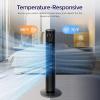 imageLEVOIT Tower Fan for Bedroom 20dB Quiet Desk Fan with 23fts Portable amp Easy to Carry 3Angle amp 5Speed Mini Oscillating Fan DC Motor Bladeless Remoter 12H Timer for Home Room Office WhiteIvory White