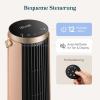 imageLEVOIT Tower Fan for Bedroom 20dB Quiet Desk Fan with 23fts Portable amp Easy to Carry 3Angle amp 5Speed Mini Oscillating Fan DC Motor Bladeless Remoter 12H Timer for Home Room Office WhitePink