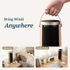 imageLEVOIT Tower Fan for Bedroom 20dB Quiet Desk Fan with 23fts Portable amp Easy to Carry 3Angle amp 5Speed Mini Oscillating Fan DC Motor Bladeless Remoter 12H Timer for Home Room Office WhitePink