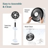 image:imageLEVOIT Standing Fan for Bedroom 20dB Quiet Pedestal Fan for Sleep 1024 CFM UltraHigh Airflow 90 Oscillating Floor Fan DC Motor 5 Speeds 12H Timer Remote for Home Room Office WhitePro White