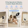 image:imageLEVOIT Standing Fan for Bedroom 20dB Quiet Pedestal Fan for Sleep 1024 CFM UltraHigh Airflow 90 Oscillating Floor Fan DC Motor 5 Speeds 12H Timer Remote for Home Room Office WhitePro White