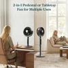 image:imageLEVOIT Standing Fan for Bedroom 20dB Quiet Pedestal Fan for Sleep 1024 CFM UltraHigh Airflow 90 Oscillating Floor Fan DC Motor 5 Speeds 12H Timer Remote for Home Room Office WhitePro Black Smart