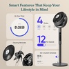 image:imageLEVOIT Standing Fan for Bedroom 20dB Quiet Pedestal Fan for Sleep 1024 CFM UltraHigh Airflow 90 Oscillating Floor Fan DC Motor 5 Speeds 12H Timer Remote for Home Room Office WhitePro Black Smart