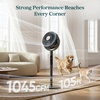 image:imageLEVOIT Standing Fan for Bedroom 20dB Quiet Pedestal Fan for Sleep 1024 CFM UltraHigh Airflow 90 Oscillating Floor Fan DC Motor 5 Speeds 12H Timer Remote for Home Room Office WhitePro Black Smart