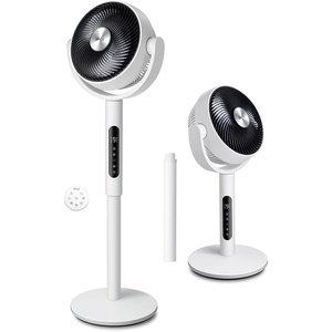 image:imageLEVOIT Standing Fan for Bedroom 20dB Quiet Pedestal Fan for Sleep 1024 CFM UltraHigh Airflow 90 Oscillating Floor Fan DC Motor 5 Speeds 12H Timer Remote for Home Room Office WhitePro White