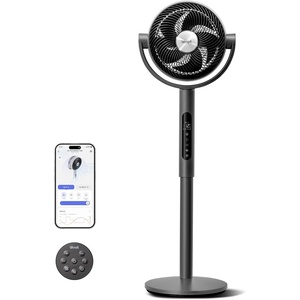 image:imageLEVOIT Standing Fan for Bedroom 20dB Quiet Pedestal Fan for Sleep 1024 CFM UltraHigh Airflow 90 Oscillating Floor Fan DC Motor 5 Speeds 12H Timer Remote for Home Room Office WhitePro Black Smart