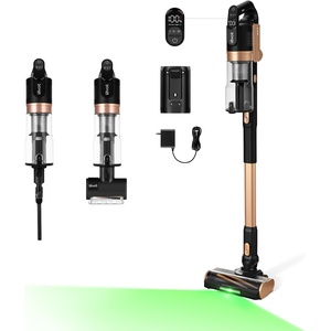 image:imageLEVOIT VortexIQ Pro Cordless Vacuum Ultra Suction 60Min Upgrade  Motorized Pet Brush NeoSight Green Light Dust Reveal AntiTangle Brush SelfStanding 180 LayFlat Design HEPA FilterBrushed Gold