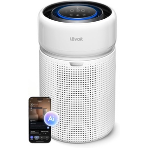 image:imageLEVOIT HEPA Air Purifier for Home Bedroom Allergies Defense Eleva 300X  3Channel Air Quality Monitor AHAM VERIFIDE Cover Up to 1200ft Quiet Smart Room Purifier with AI Insight for Better SleepWhite